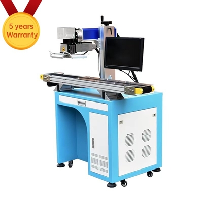 Đánh dấu lô tự động Fiber Laser Marker với dây chuyền vận chuyển cho kim loại không đều