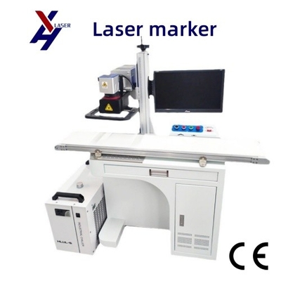 20W 30W 50W 100W Tự động Cabinet Sợi laser đánh dấu khắc máy với dây chuyền vận chuyển