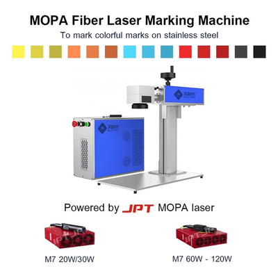 Máy đánh dấu laser màu Mopa 3D 50W 100W cho khắc sâu kim loại