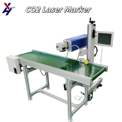 Máy khắc laser chính xác tốc độ cao, bay trên không cho dây chuyền sản xuất liên tục